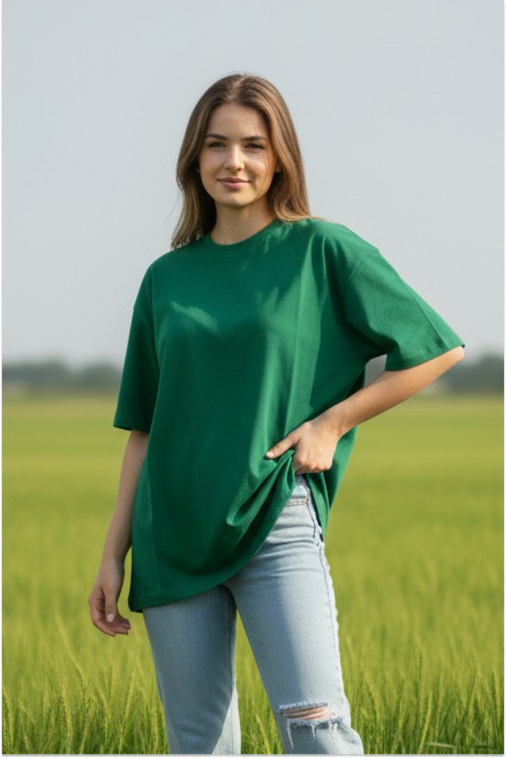 Forest Fresh Oversized Plain T-Shirt