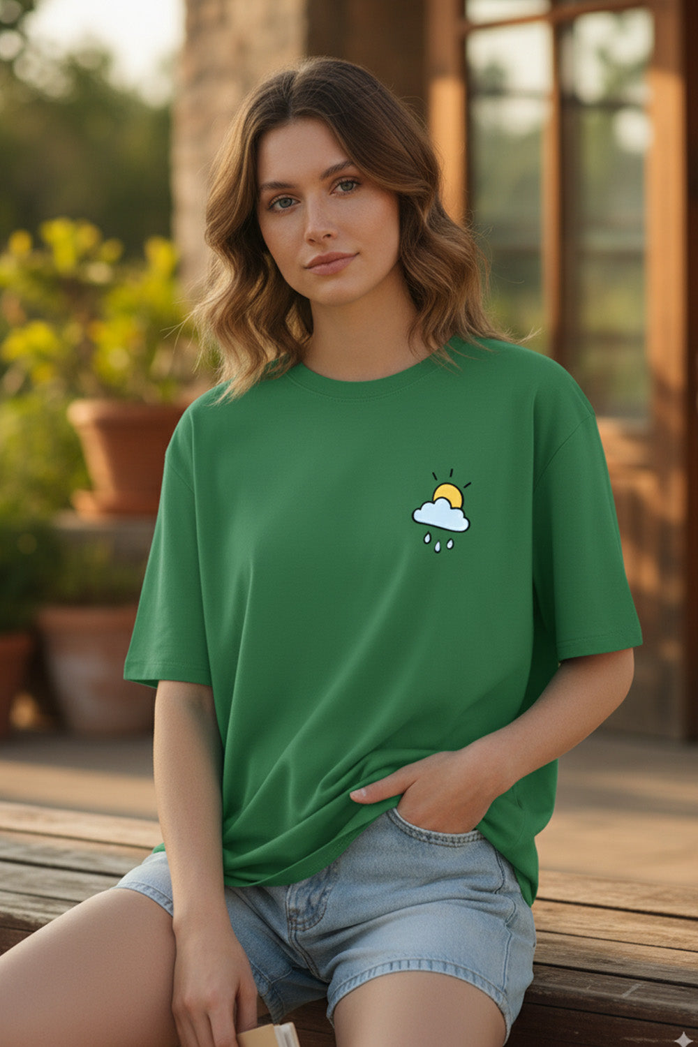 Morning Glow – New Green Oversized T-Shirt