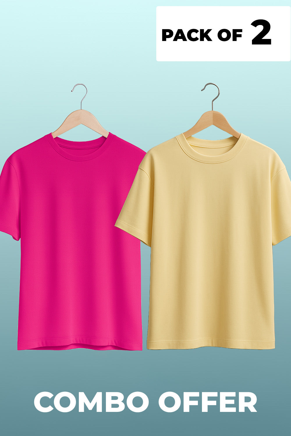 Oversized Plain T-Shirt - 2-Pack