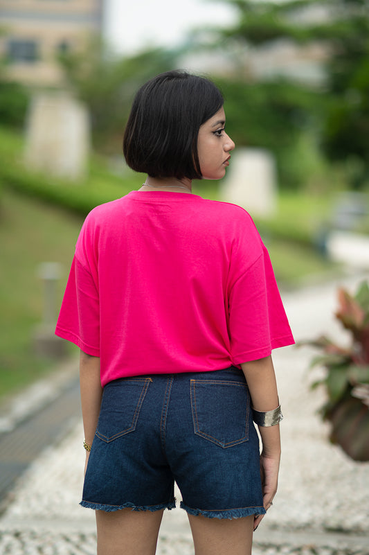 Graceful Wings Pink Oversized T-Shirt
