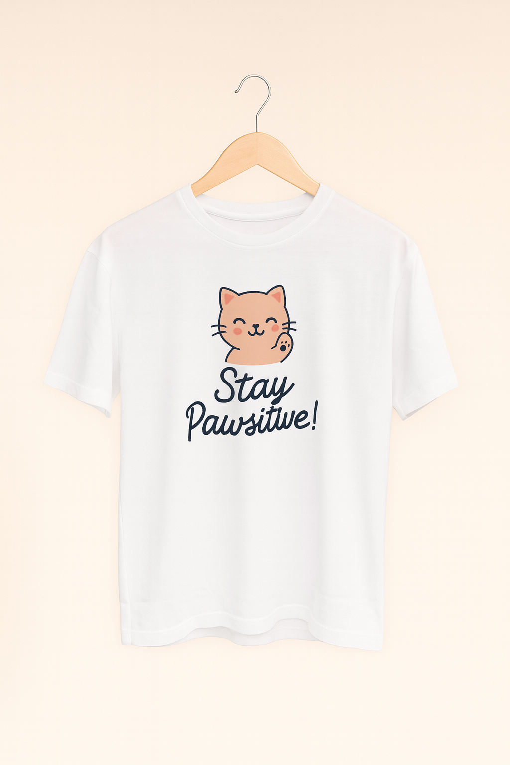 Pawsitive Vibes White Oversized T-Shirt
