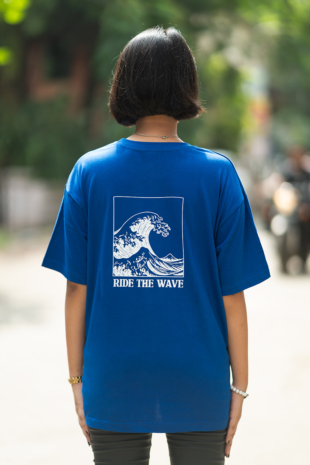 Coastal Vibes Blue Oversized T-Shirt