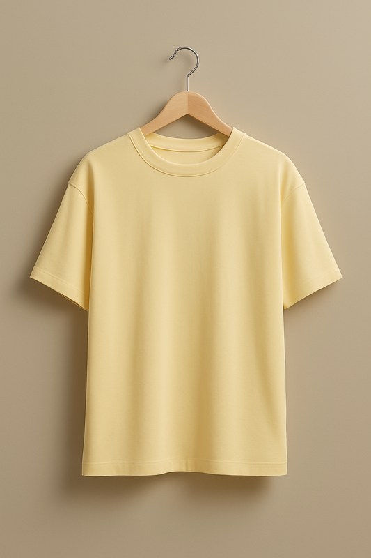 Butter Yellow  Oversized Plain T-shirt