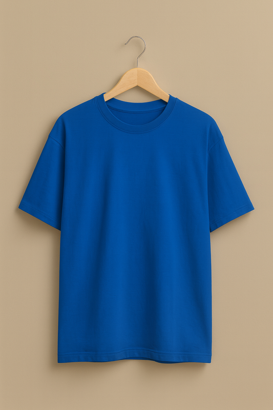 Royal Blue Oversized Plain T-Shirt